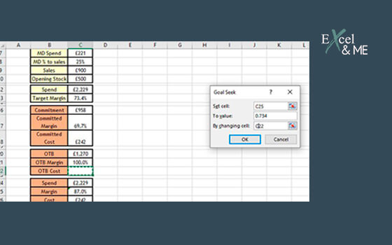 Using Goal Seek to Forecast OTB Margin